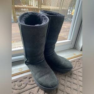 Black UGG boots winter snow fur shoes